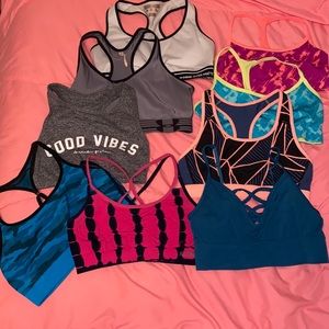 Bundle of sports bras. They are ranging sizes, I am 34C.